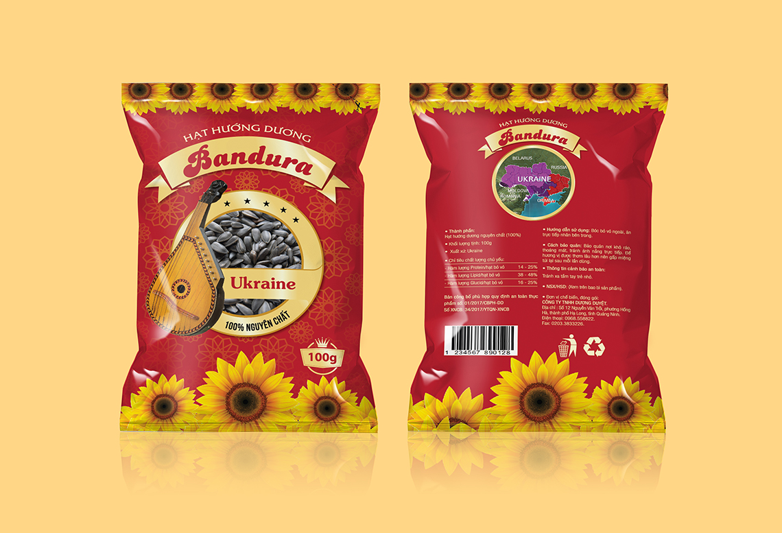 Bandura - Thiết kế bao bì gói hướng dương Ukraina